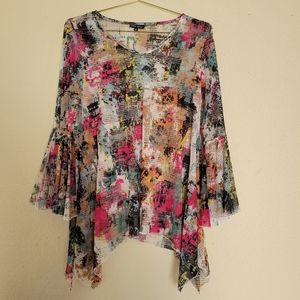 Dor Dor Couture Multicolor lace top size medium